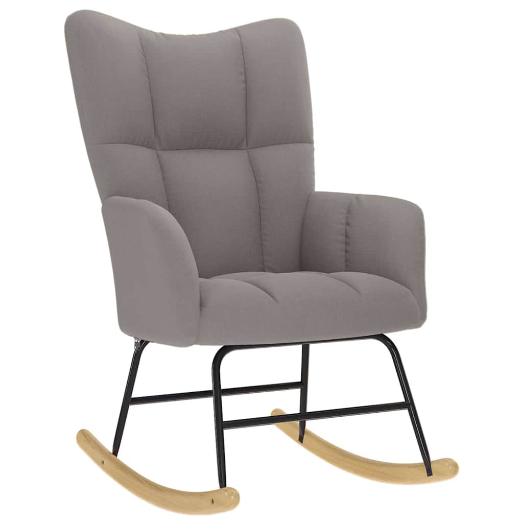Rocking Chair with Footstool Taupe Fabric