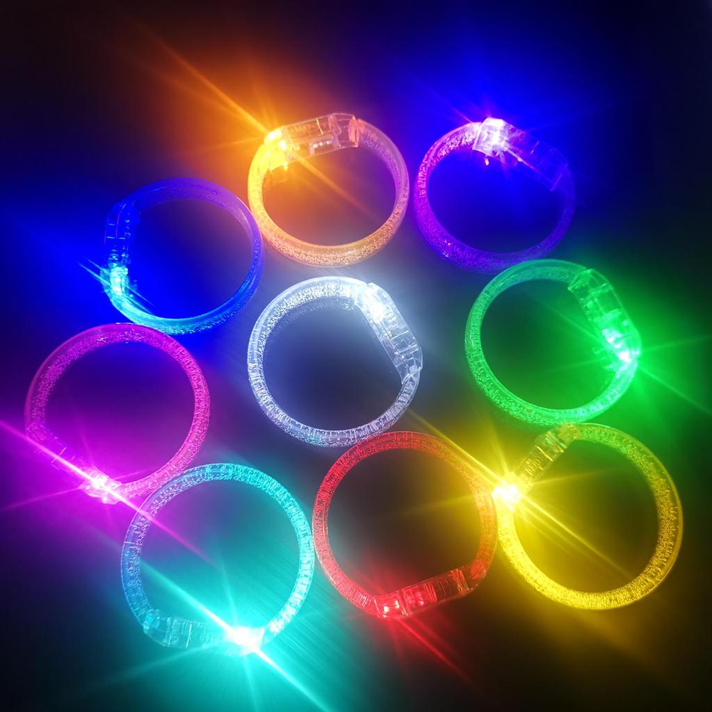 Seven-Color LED Glow Bubble Bracelet - Acrylic Luminous Toy