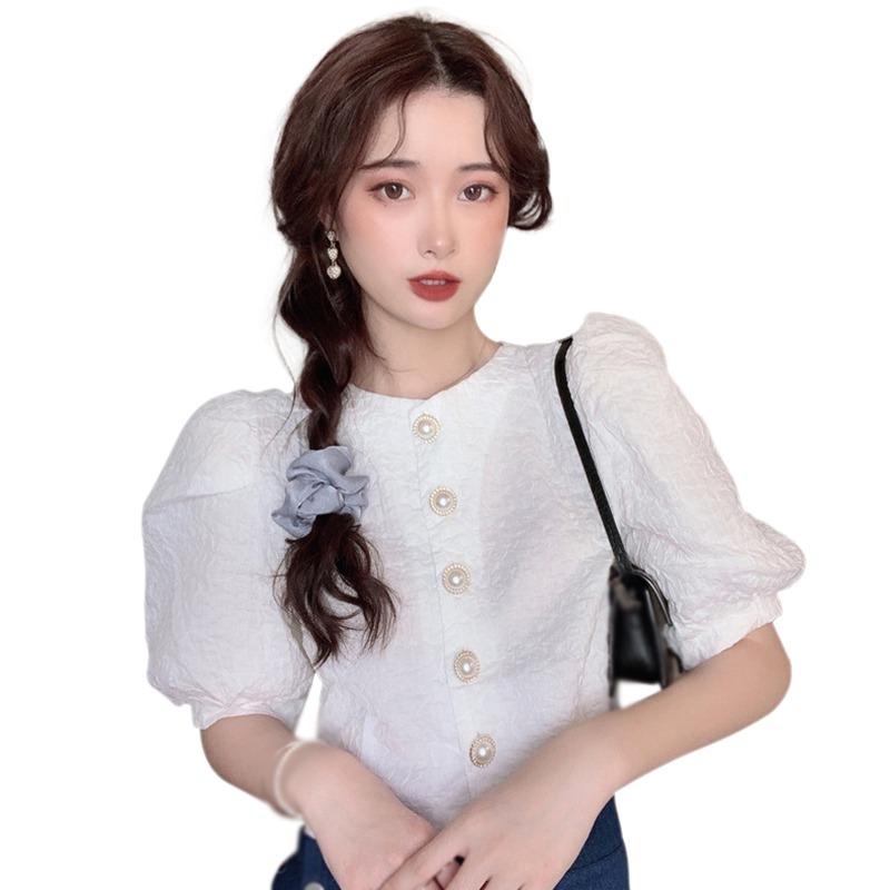 Women's Blouse Single Breasted Fashion Temperament Solid Color