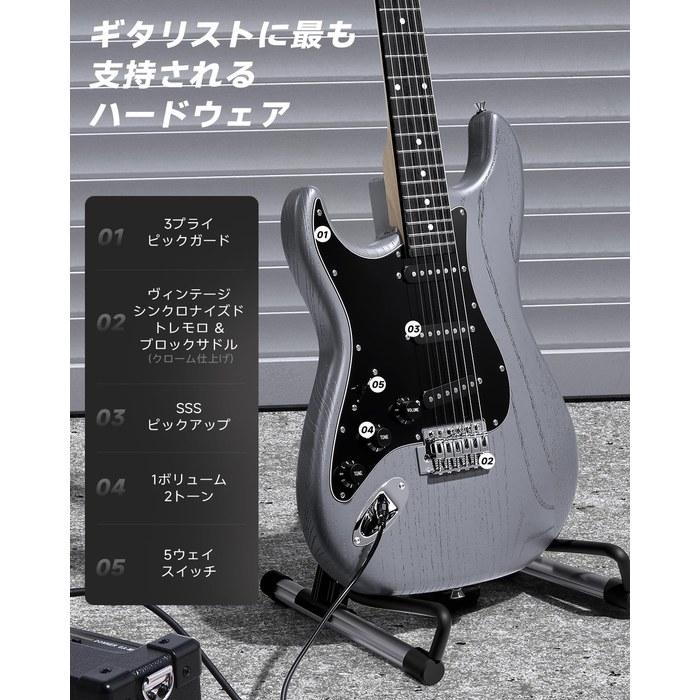Donner Electric Guitar Beginner Set ST-Type SSS Pickup 39 Inch Full Size with Mini Amp, Case, Tuner & 9-Piece Accessory Kit DST-80 Matte