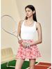 Women's Summer Activewear Set: Yoga Print Mini Skirt & Bra - Anti-Exposure for Outdoor Sports (Golf, Tennis, Badminton)