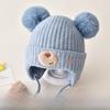 Baby Knit Hat Winter Warmth For Toddlers With Earmuffs And Wide Brim Shield