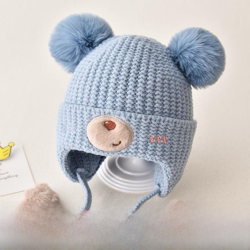 Baby Knit Hat Winter Warmth For Toddlers With Earmuffs And Wide Brim Shield