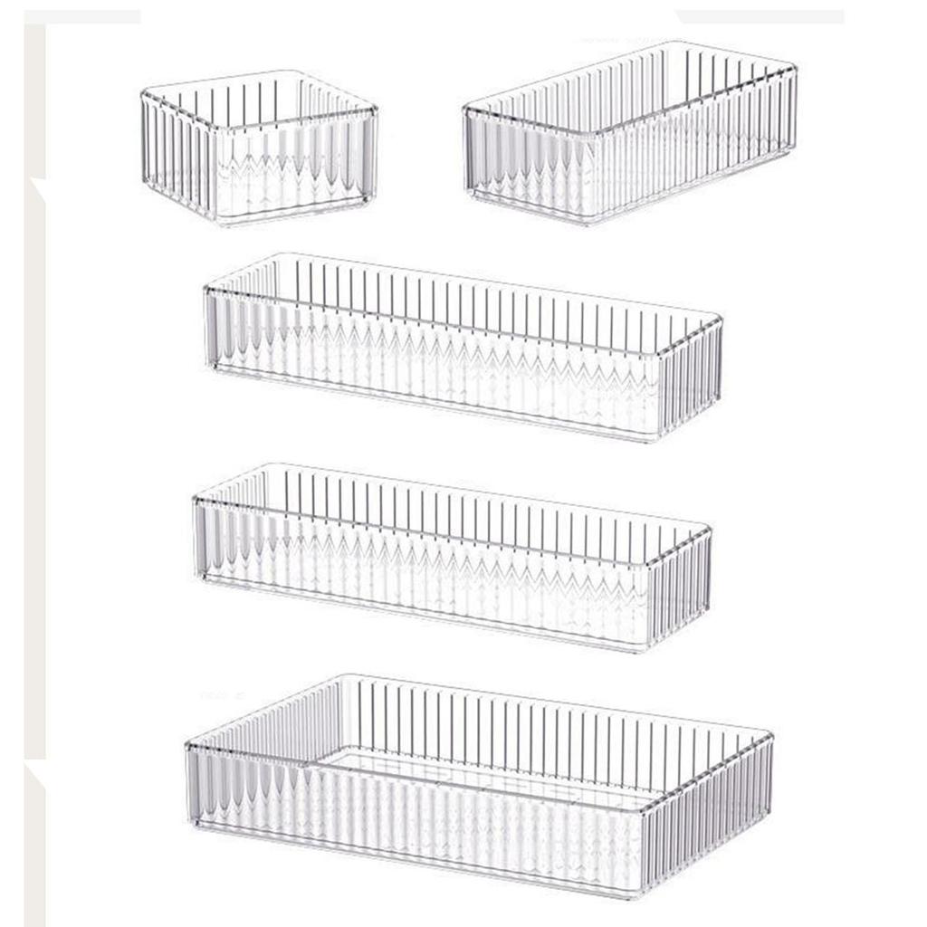 Makeup Organizer Caddy Acrylic Stackable Transparent Vanity Storage Bin for Cabinet Countertop Kitchen Dresser Hair Accessories