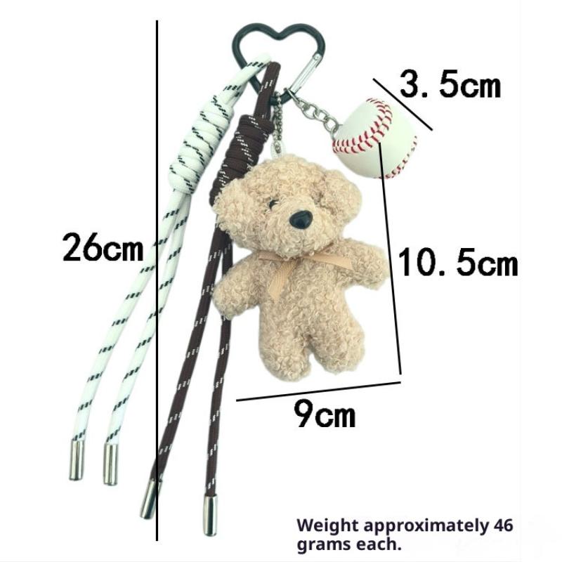 Chic Bowknot Dog Keychain with Plush Pendant and Star Rope For Fashion Accessories