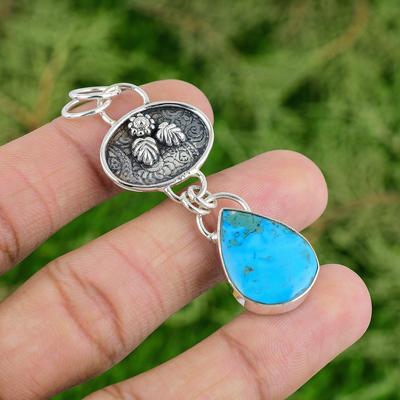 Thanks Giving Day Sale 925 Silver Arizona Turquoise Gemstone New Pendant Jewelry