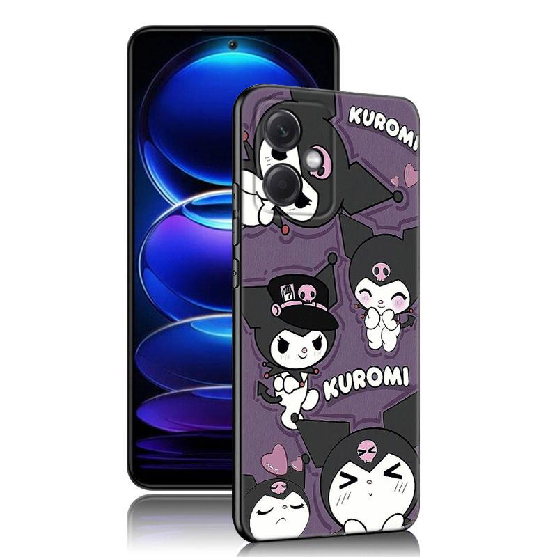 

Милый черный силиконовый чехол Sanrio Kuromi для телефона Xiaomi Redmi Note 10 11 11S 12 13 4G 8 9 11T Pro 5G Plus 8T 9S 10S 12S Redmi Note 13 4G