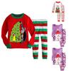 Novo Conjunto de Roupa de Natal em Mistura de Algodão Para Crianças Aconchegante Macio Confortável Roupa de Dormir