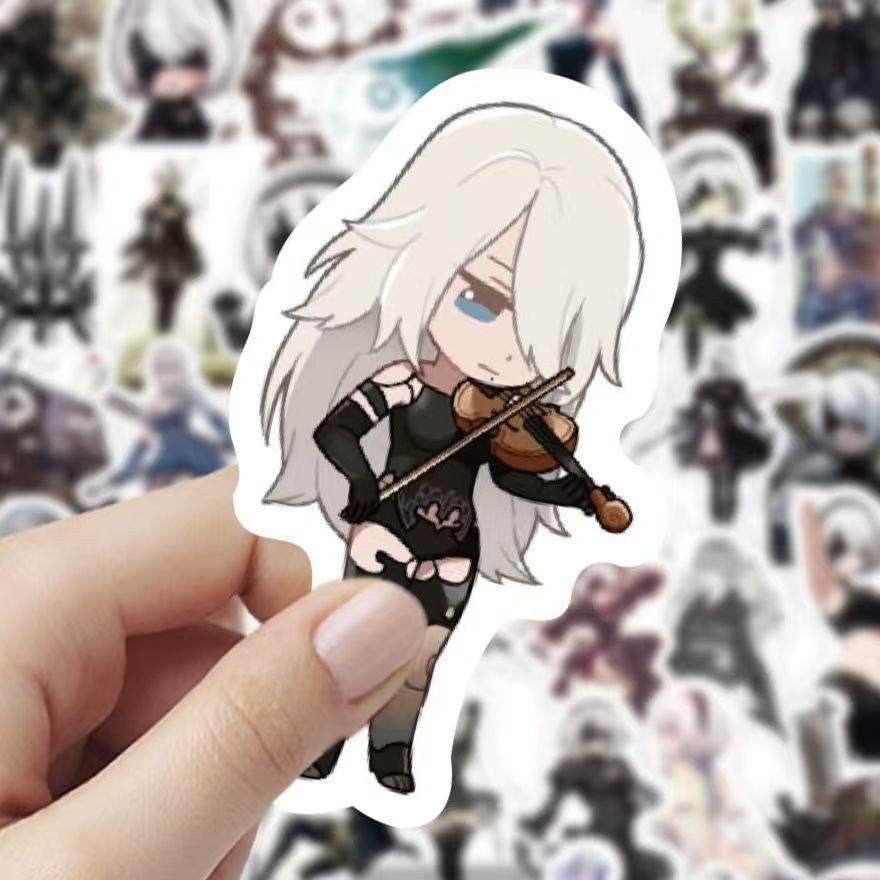 NieR:Automata Colorful Stickers, 60 Pieces (not Repeated), Waterproof and Sunscreen.