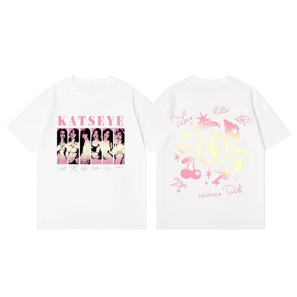 Kpop Katseye World Tour 2026 Tshirt Men Women Clothing Fashion Y2k Oversized Tshirts Summer Casual Cotton Short Sleeve T Shirt