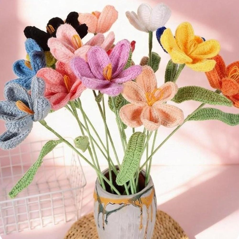 Handcrafted Crochet Crochet Flower Handmade Simulation Artificial Tulip Tulip Yarn  Mother's Day