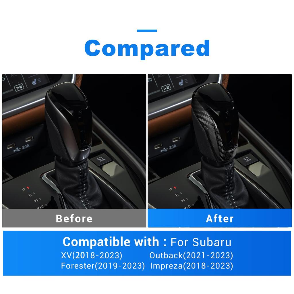 AIRSPEED Tillbehör för Subaru XV/Forester Outback/Impreza Äkta Hård Kolfiber Bil Växelspaksknopp