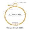 Double Layer Stacked 18k Gold Plated Pearl Anklet Women Minimalist Foot Jewelry