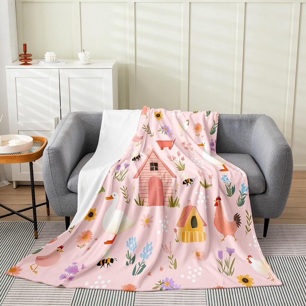 Colorful Cat Pattern Throw Blanket Cute Cartoon Design for Living Room Sofa Decor KidsRoomStyle Gift for Her 150x100