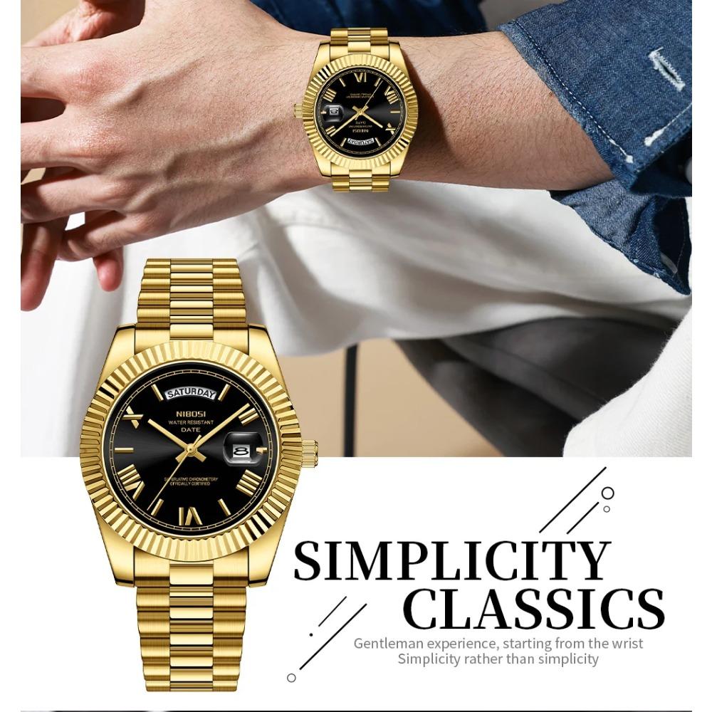 Luxus Edelstahl Quarzuhren für Herren Luxus Datumsanzeige Leuchtend Mode Herrenuhr