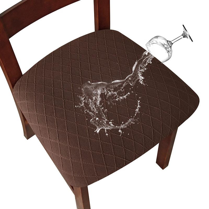1Pc Polyester Dining Chair Dining Room Removable Cushion Covers Washable Upholstered WaterProof Chair Covers Elastic