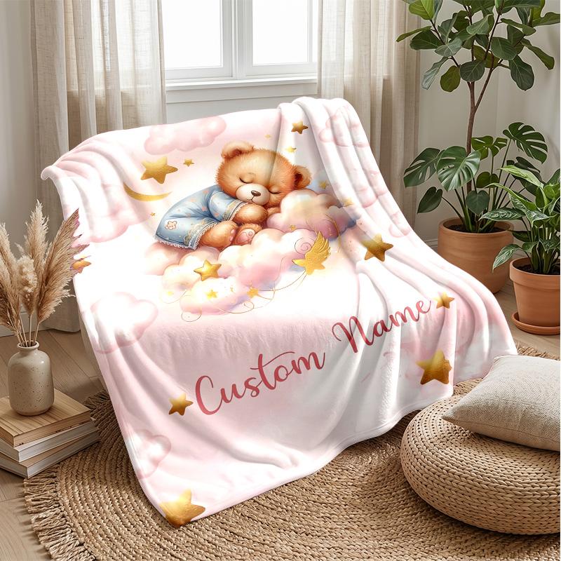 Stuffed Animals and Color Balls Theme blanket Lightweight Warm Flannel Blanket Decorative Throw Blanket for Home Decoration