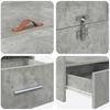Storage Bed Frame Concrete Grey 120 x 190 cm Particleboard