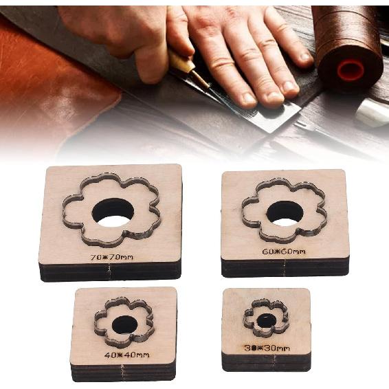 Leather Cutter Tool,Leather Die Cutter Tool, 4Pcs Leather Cutting Flower Pattern Accurate Clean Cutting Leather Punching Die for Cardboard Clay