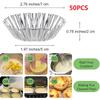 50PCS 20pcs Reusable Aluminum Alloy Cupcake Egg Tart Mold Cookie Pudding Mould Nonstick Cake Egg Baking Mold Pastry Tools