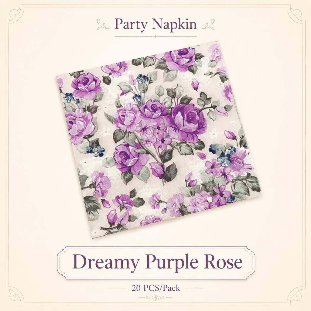 Vintage Floral Rose Paper Napkins 20Pcs Party Table Decor