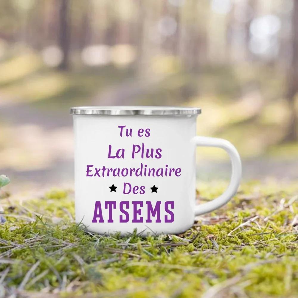 Merci Atsem Agenda Print Mugs Creative Coffee Cups Drinks Water Milk Cup Enamel Mug School Home Handle Drinkware Gifts