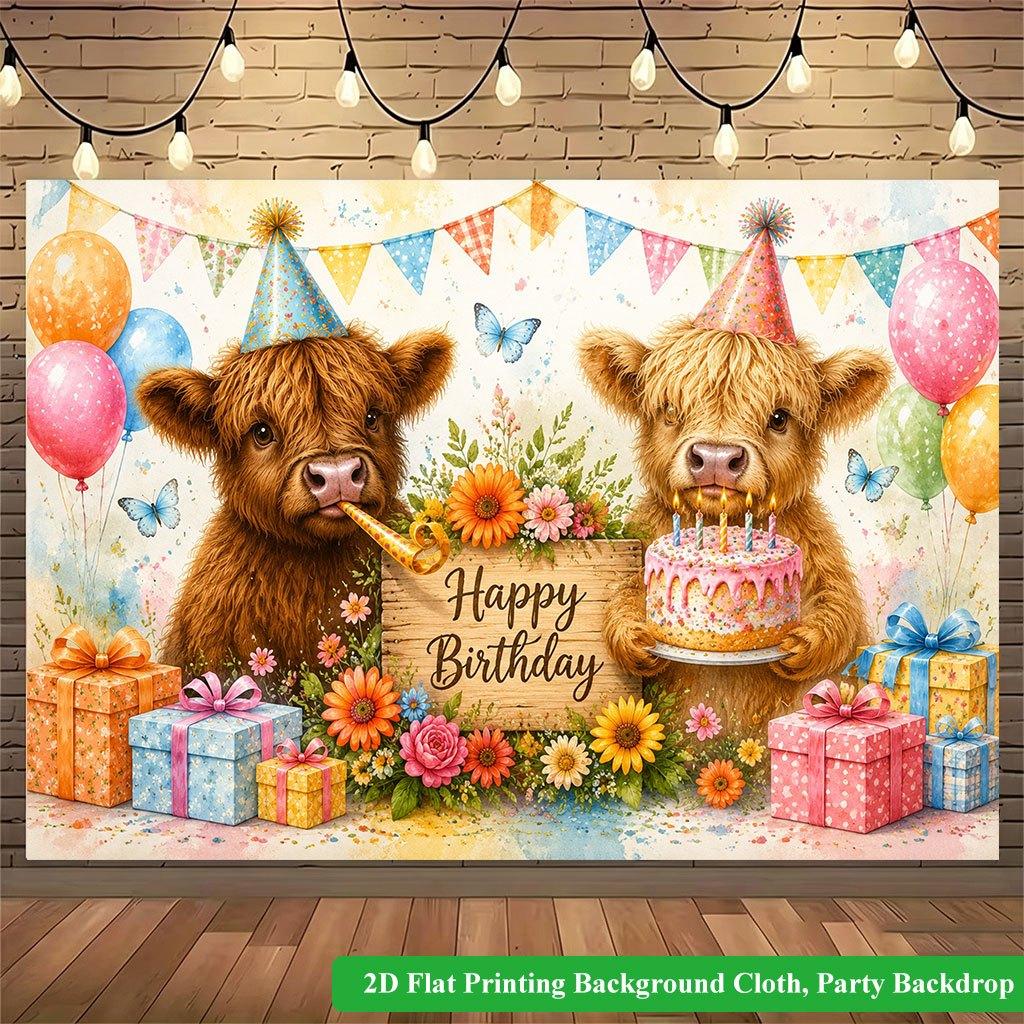 2D Flat Backdrop1pc Animals Birthday Party Backdrop Banner Polyester Wall Decor For Living Room Bedroom Office Outdoor Decor Party Holiday