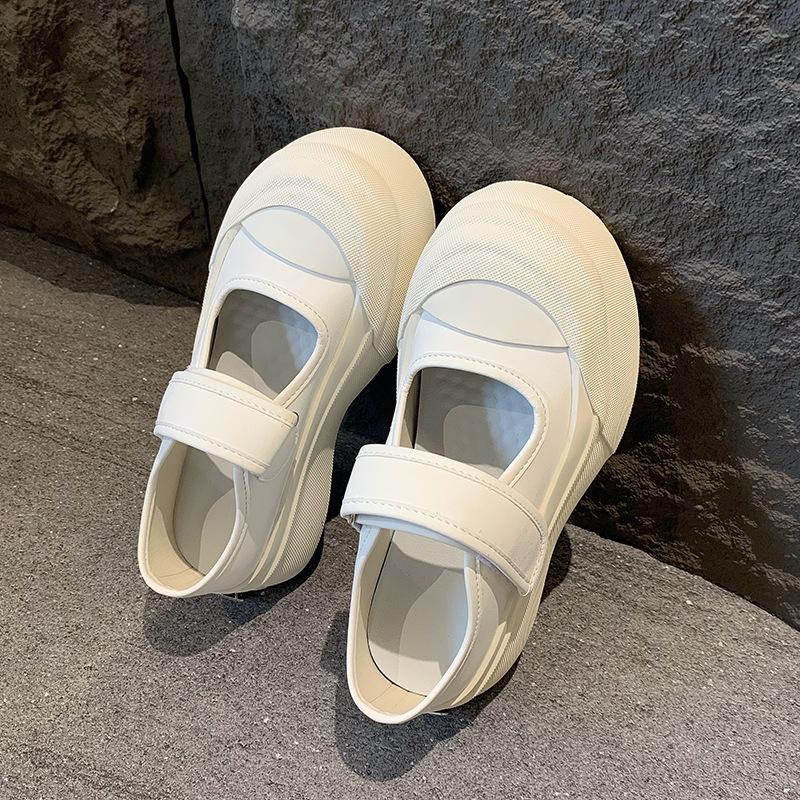 Platform spring new Velcro silver breathable Jane casual board shoes 35 белый