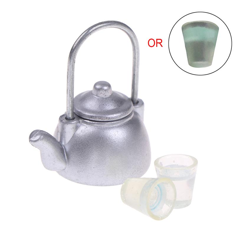 3ks/sada miniaturních vintage modelů domečků pro panenky, vintage konvice, šálek, scény, hračky, kuchyňské rekvizity