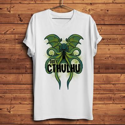 Great Lord CthulhuFunny Anime TShirt UnisexOneck Casual Short Sleeve TeeUnisex Streetwear TShirtBreathable Sublimation Print