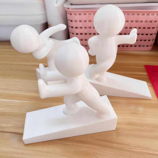 Jijijing Burr-free Doorstop, 3D Printed Stable Door Stop, One-Piece Molding Stopper, Kicking Man Design Doorstop Protects Walls Furniture