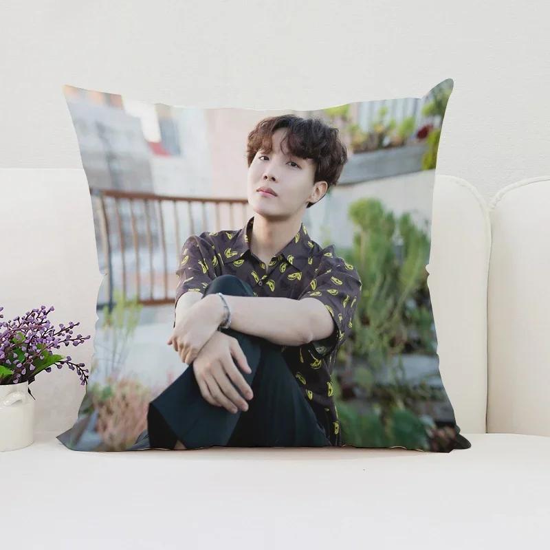40x40cm Sofa Decoration Cushion Cover J-JHope  Double Sided Printed Pillow Cover Waist Cushion Car Cushion Fans Gifts