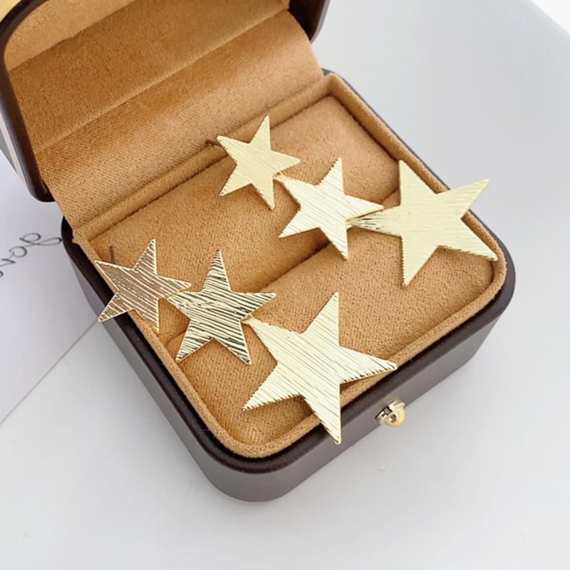 Exaggerated Three-layers Stars Women's Dangle Earrings Uneven Metal Star Pendants Long Hanging Earrings for Ladies Ear Jewelry