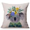 Cute Watercolor Painting Cat Flamingo Dog Kid'S Nursery Art Room Decorative Throw Pillow Case Cotton Linen Animal Cushion Cover