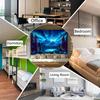 2D Psychedelic Aurora Mountain Blacklight Tapestry, Trippy Landscape Wall Art for Living Room