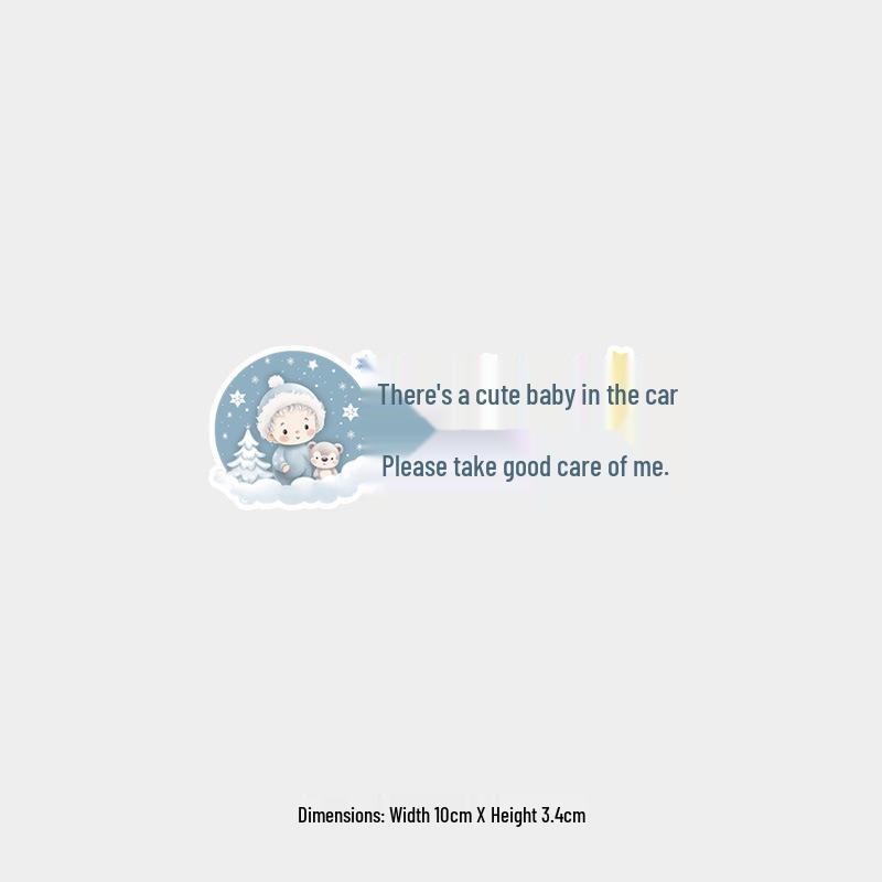 Cute Baby on Board: Reflective Waterproof Car Sticker