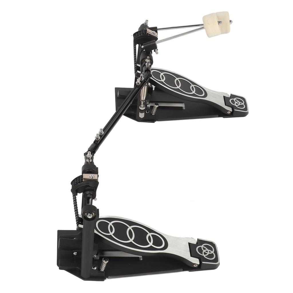 Doppeltretmaschine Kraftvolles Anschlagen Einstellbare Spannung Anti-Rutsch Bass Jazz Drum Pedal Schwarz