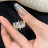 Open Ring Princess Crown Lace Trim Elegant Full Diamond Snowflake Stackable Ring for Women Fashion Jewelry
