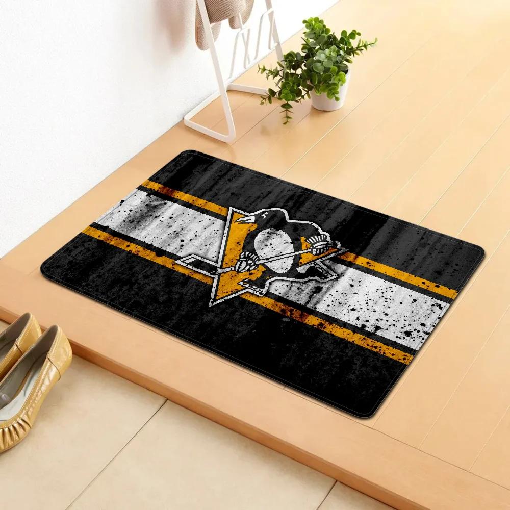Ice Hockey Sports Door Mat Washable Non-Slip Living Room Sofa Chairs Area Mat Kitchen Toilet Rug