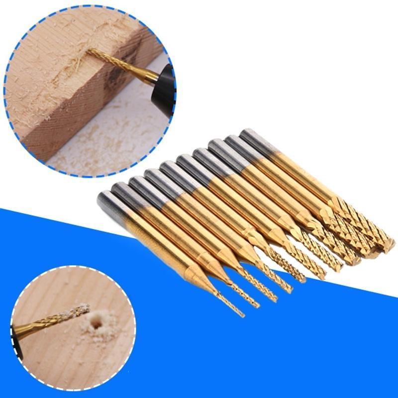 

Pcb 083175mm 10x Titanium Plating Drill Bit Set Engraving Cutter Cnc Mill End