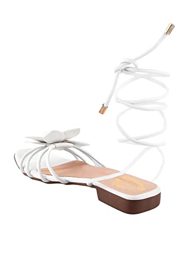 Shoetopia Girls Active White Flat Sandal - 7 Uk (Girls-Active-White) 7 UK