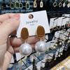 Fashion Simulated Pearl Earrings Personality Metal Geometry Drop Kinds of Exaggerated Drop Earrings Women's Jewelry