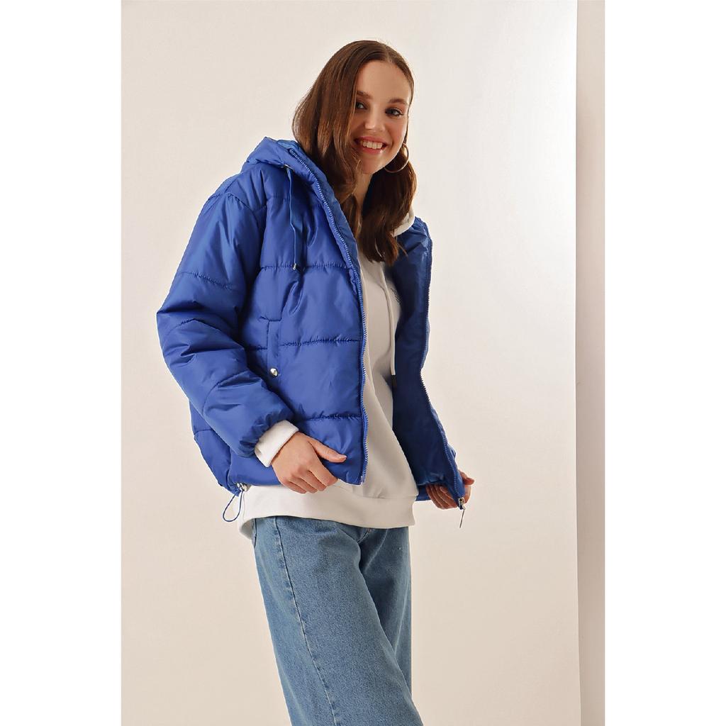 Damen-Daunenjacke mit Kapuze und Reißverschluss Y20w110-7115