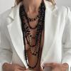 SHIXIN Luxury Multilayer Imitation Pearl Long Tassel Necklace for Women Bridal Elegant Pendant Sweater Chain Wedding Jewelry New