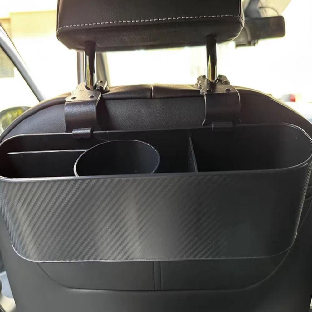 Partitioned Car Interior Cup Holder With Hooks Hanging Headrest Container  Water Bottles