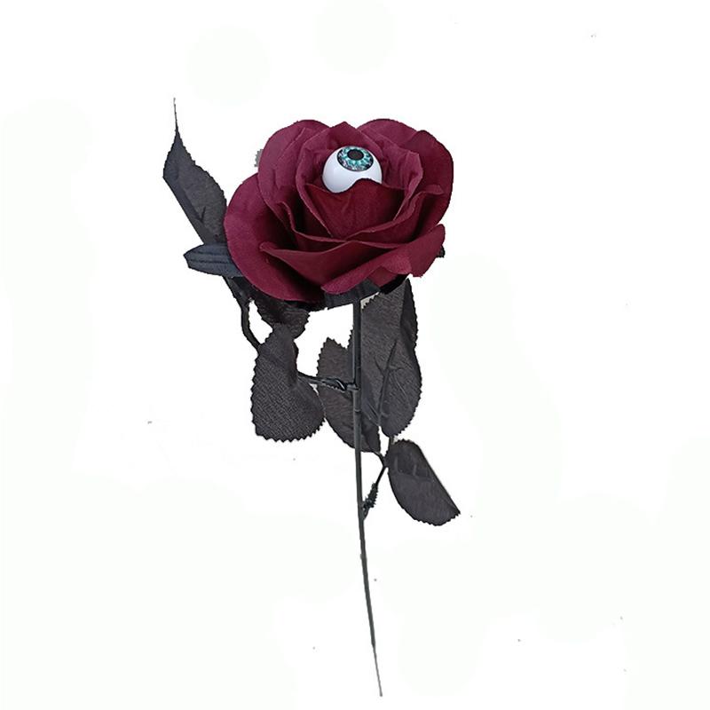 1/5 Stück Horror Künstliche Blume mit Augapfel Schwarze Kunstblume Rose Halloween Cosplay Zubehör Kostüm Heimparty Deko Geschenk