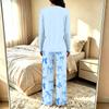 Women's V-Neck Loose Fit Printed Pajama Set Two Piece Sleepwear for Casual