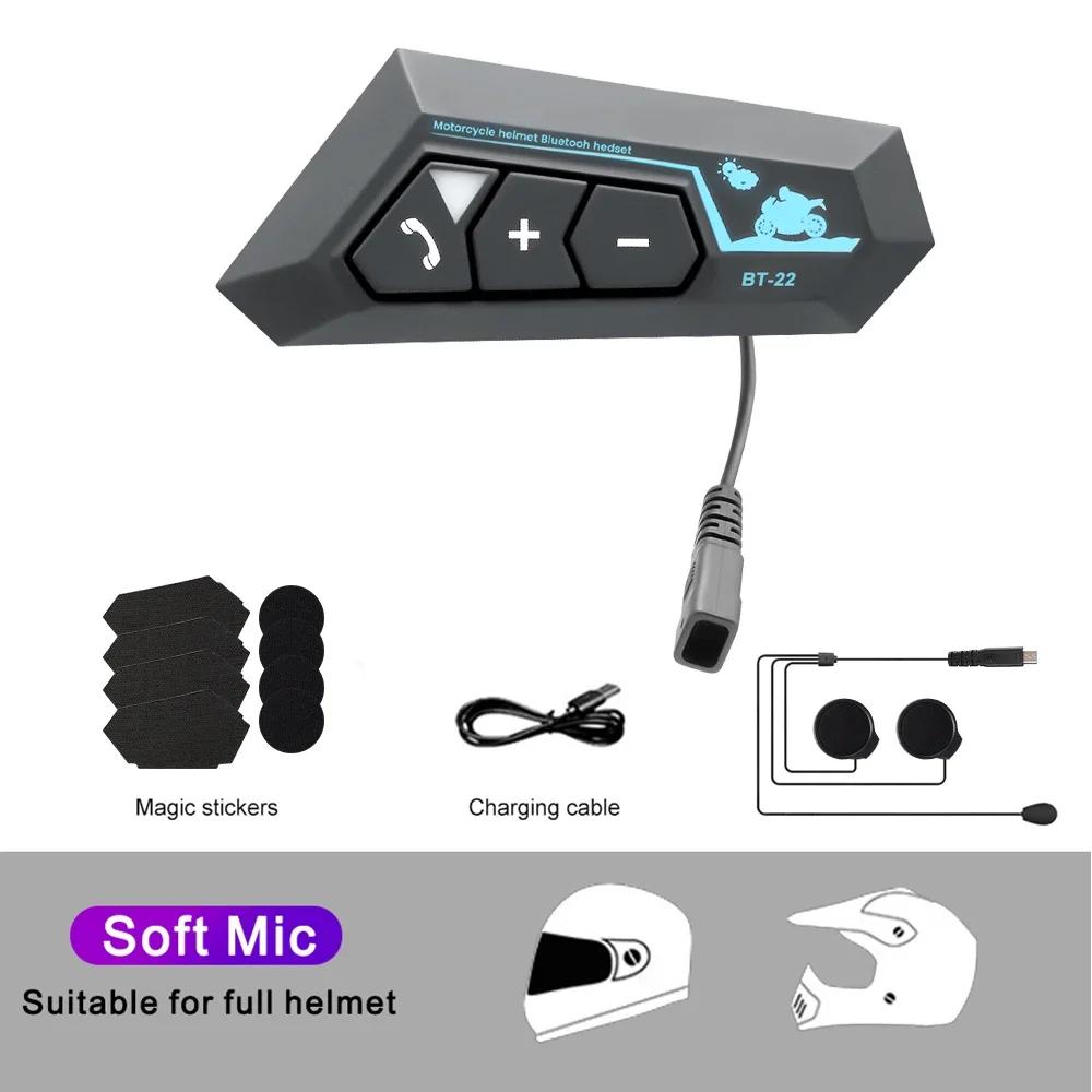 BT12C Беспроводная Bluetooth 5.3 гарнитура для мотоциклетного шлема мотоцикл гарнитура стерео наушники динамик мото наушники наушники