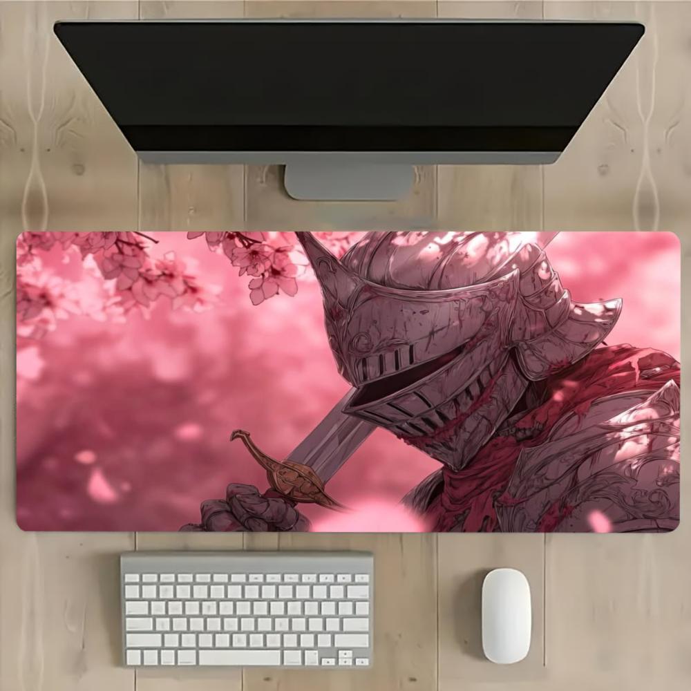 Purple Galaxy Anime Girl Large Gaming Mouse Pad Non Slip Rubber Stitched Edge Hd Print Mat For Gamer Laptop Workstation