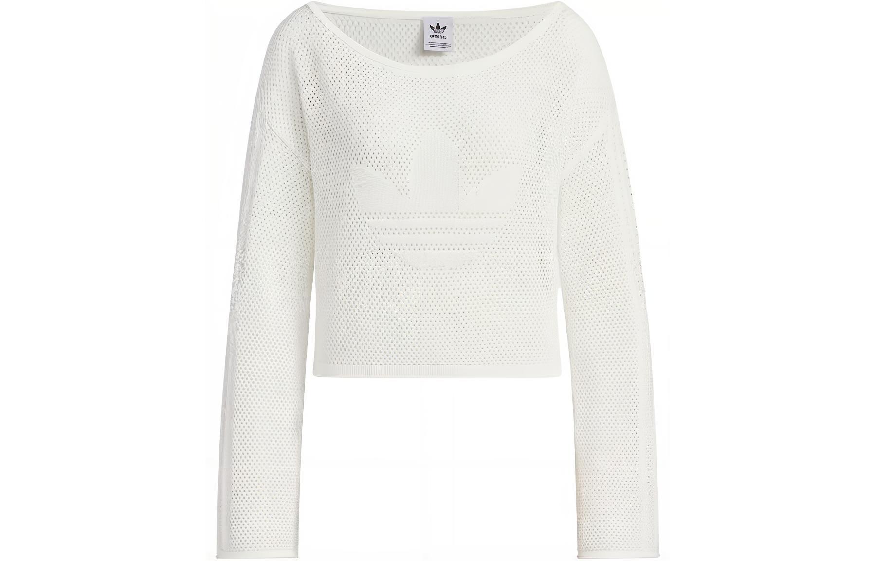 Adidas Originals Knit Sheer Long Sleeve Top Knitwear Women s White JI7043 L